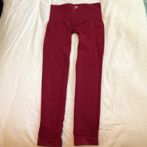 XS Red Dry Fit High Waisted Leggings - Picture 4 of 4